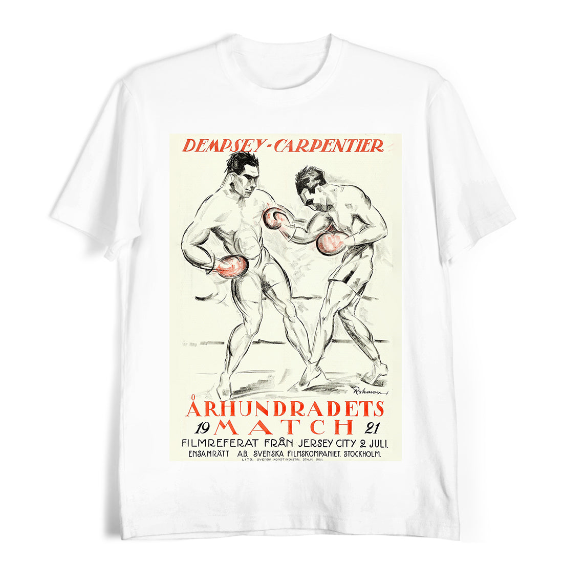 Boxing Poster Dempsey Vs. Carpentier T-Shirt