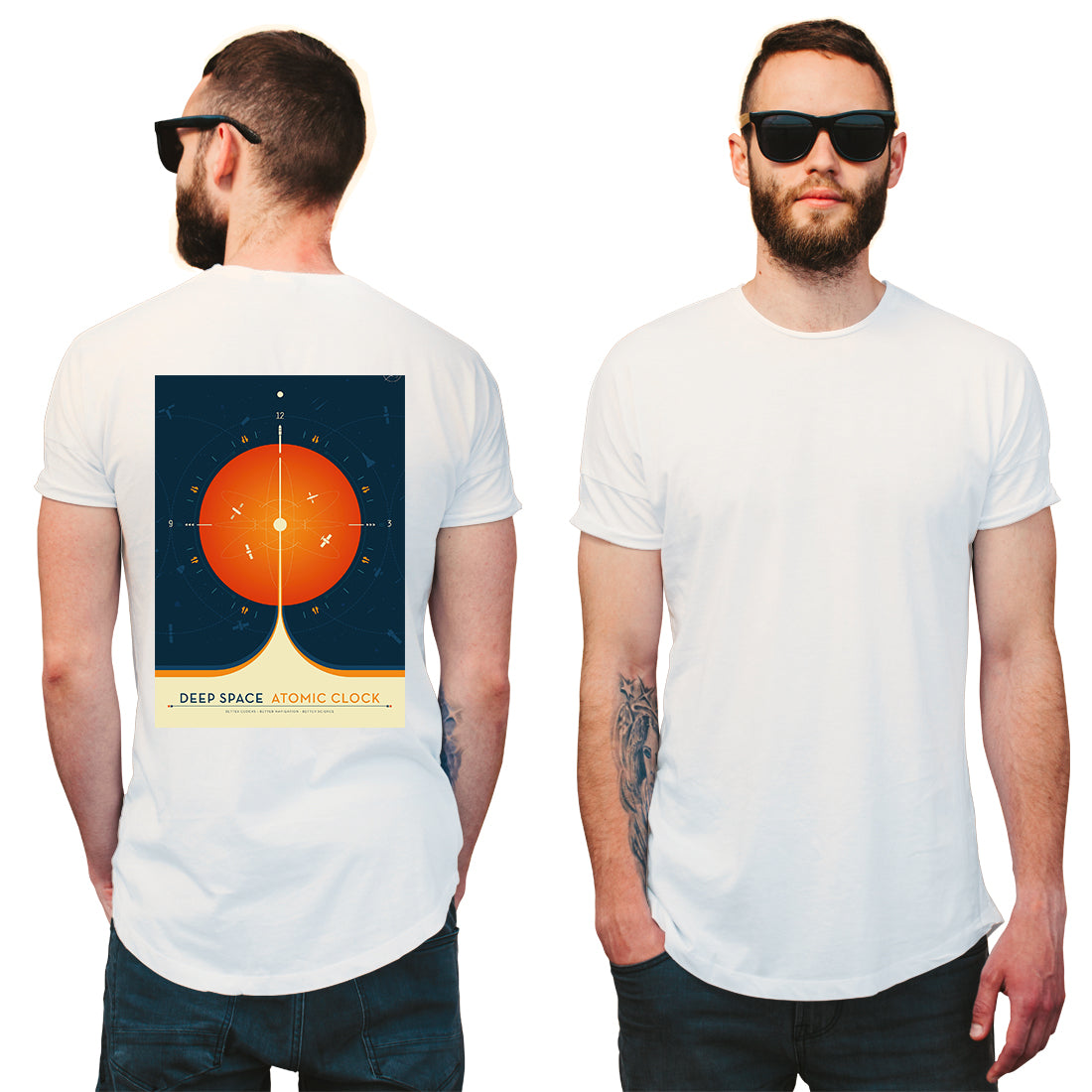Deep Space Atomic Clock Orange NASA 1958 T-Shirt