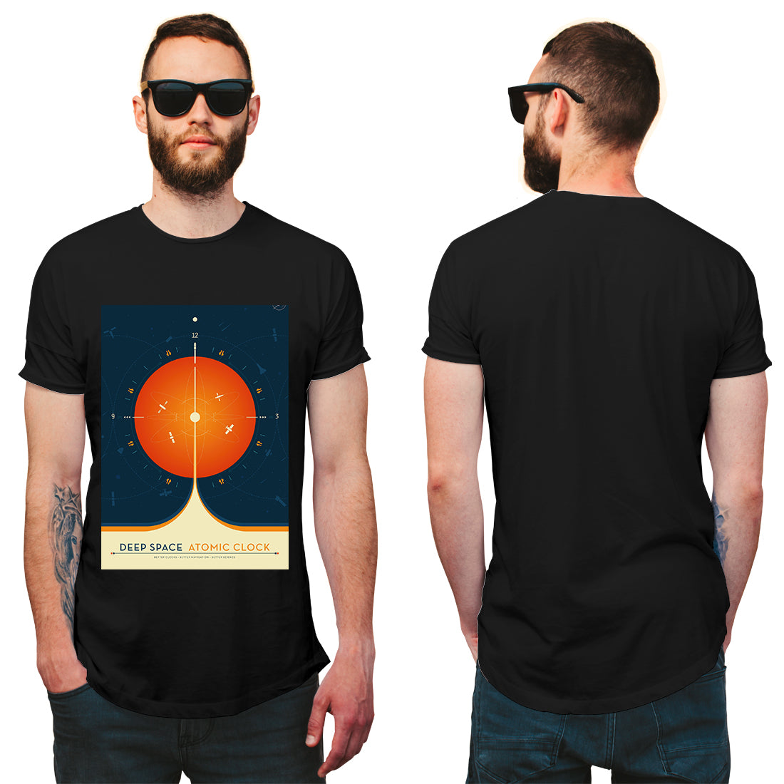 Deep Space Atomic Clock Orange NASA 1958 T-Shirt