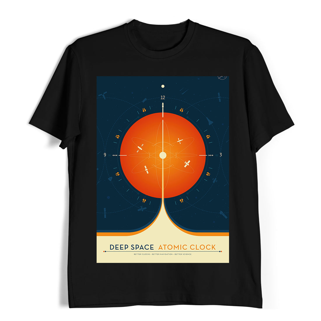 Deep Space Atomic Clock Orange NASA 1958 T-Shirt