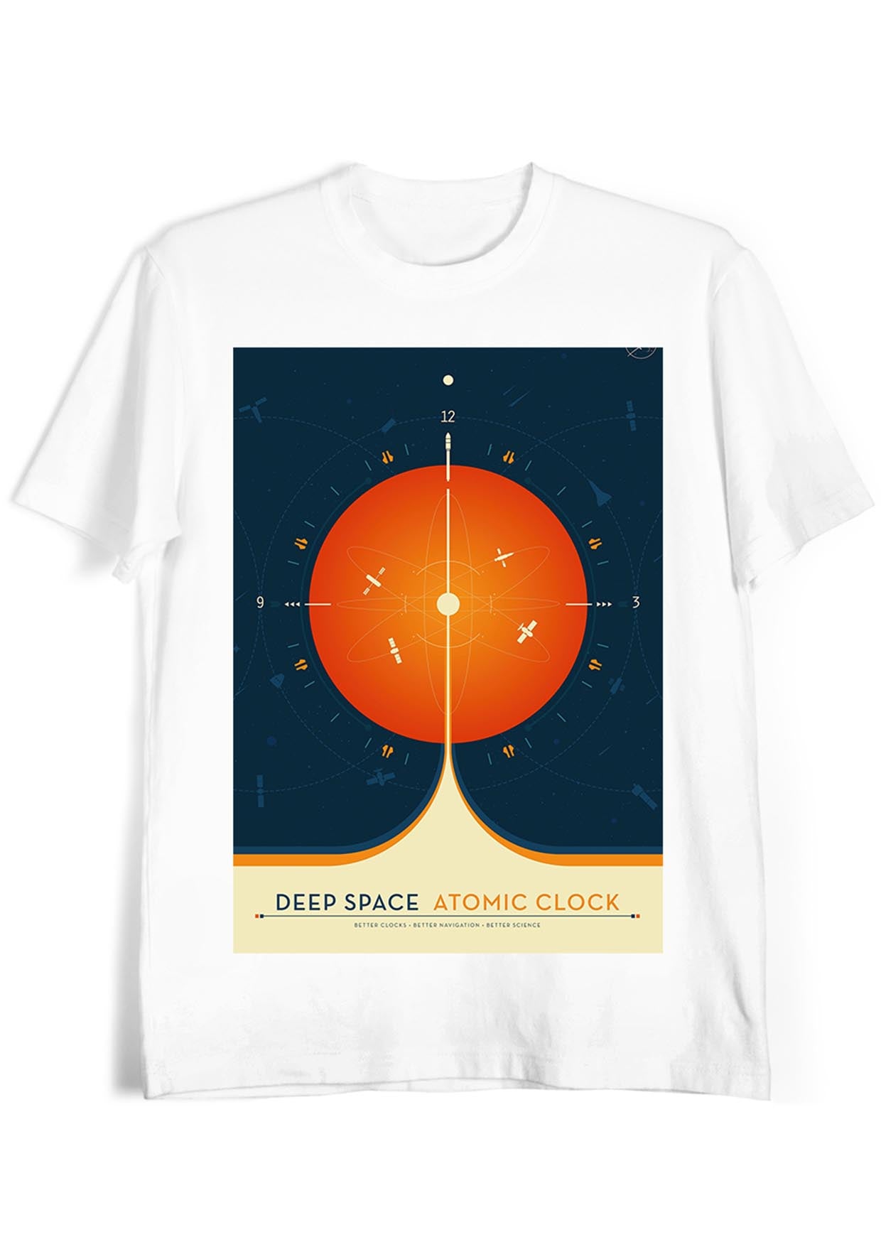 Deep Space Atomic Clock Orange NASA 1958 T-Shirt