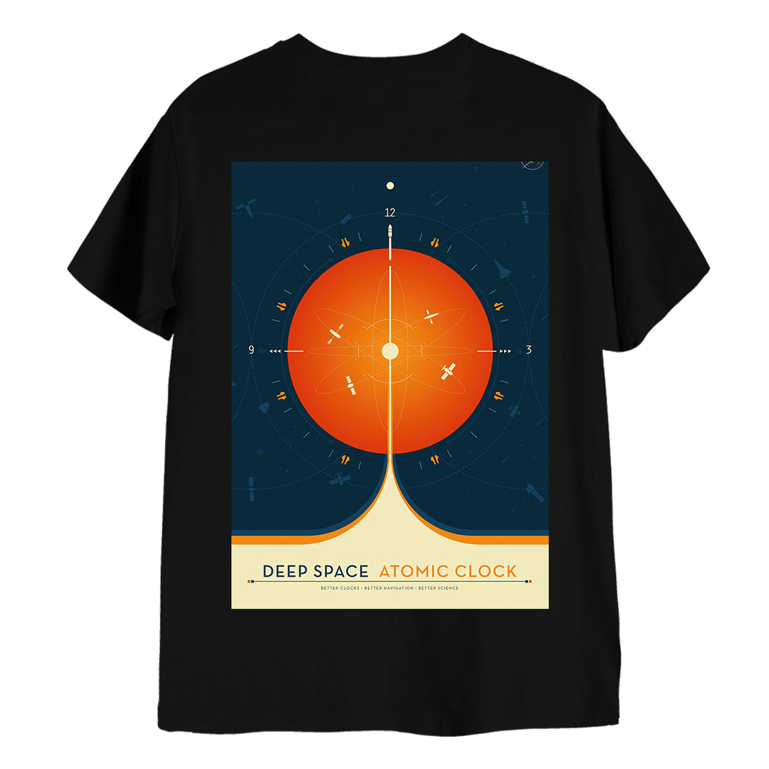 Deep Space Atomic Clock Orange NASA 1958 T-Shirt