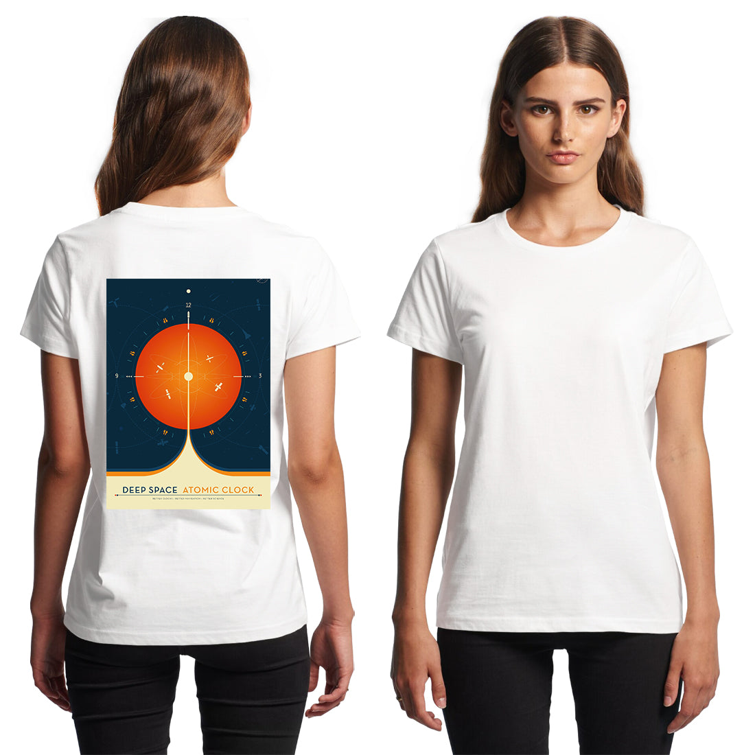 Deep Space Atomic Clock Orange NASA 1958 T-Shirt