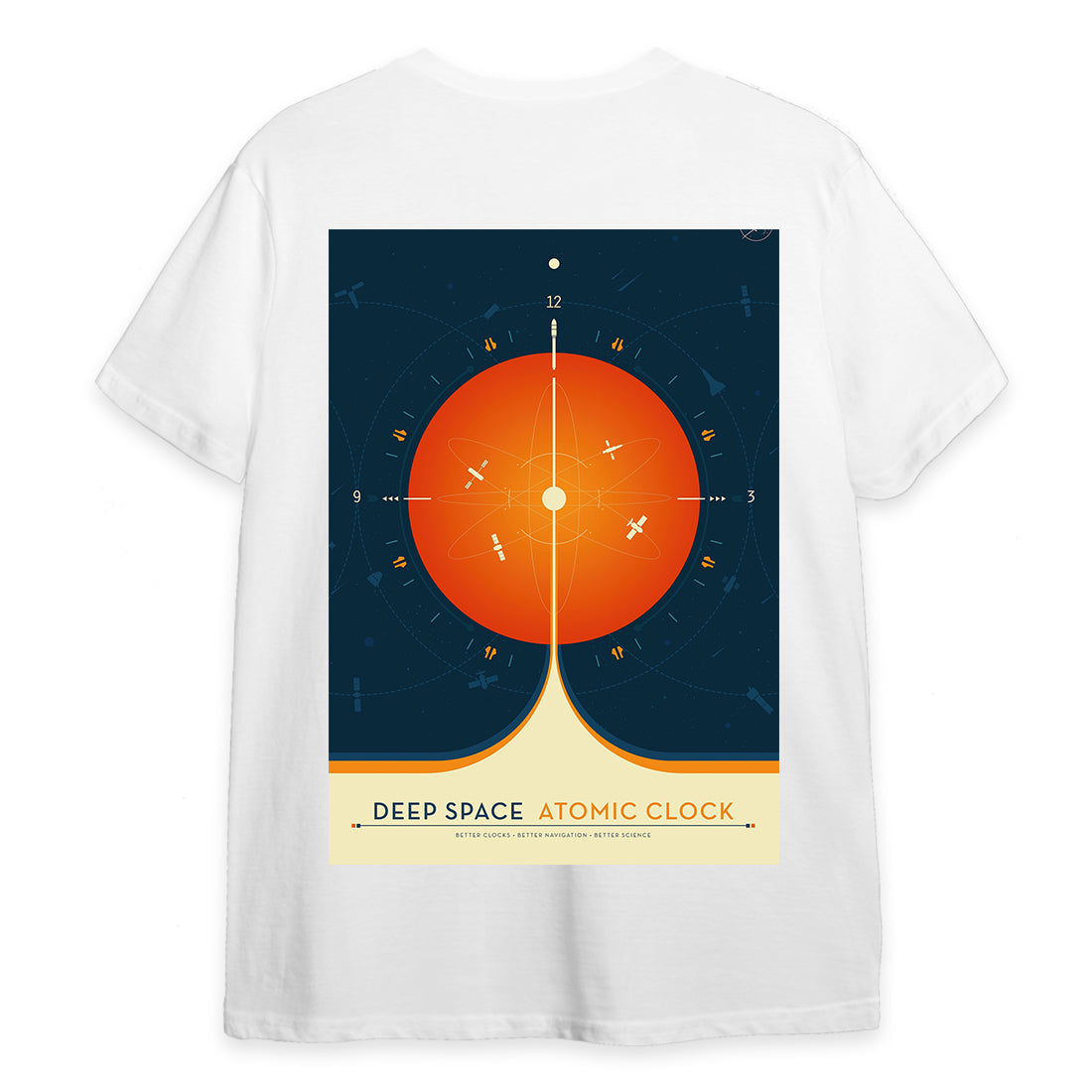 Deep Space Atomic Clock Orange NASA 1958 T-Shirt